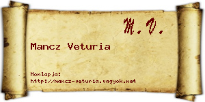 Mancz Veturia névjegykártya